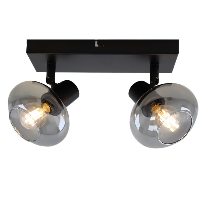 Design plafondspot Skip, zwart, glas, 2L
