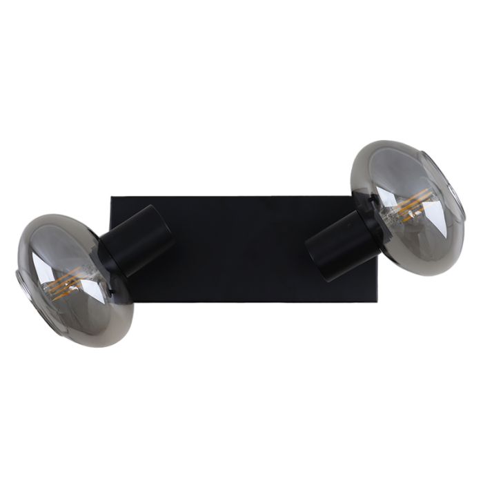 Design plafondspot Skip, zwart, glas, 2L