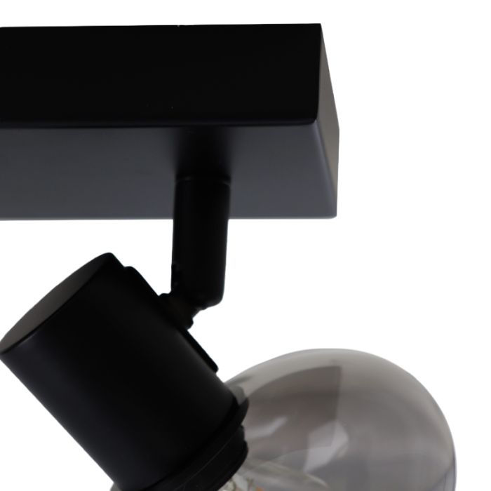 Design plafondspot Skip, zwart, glas, 2L