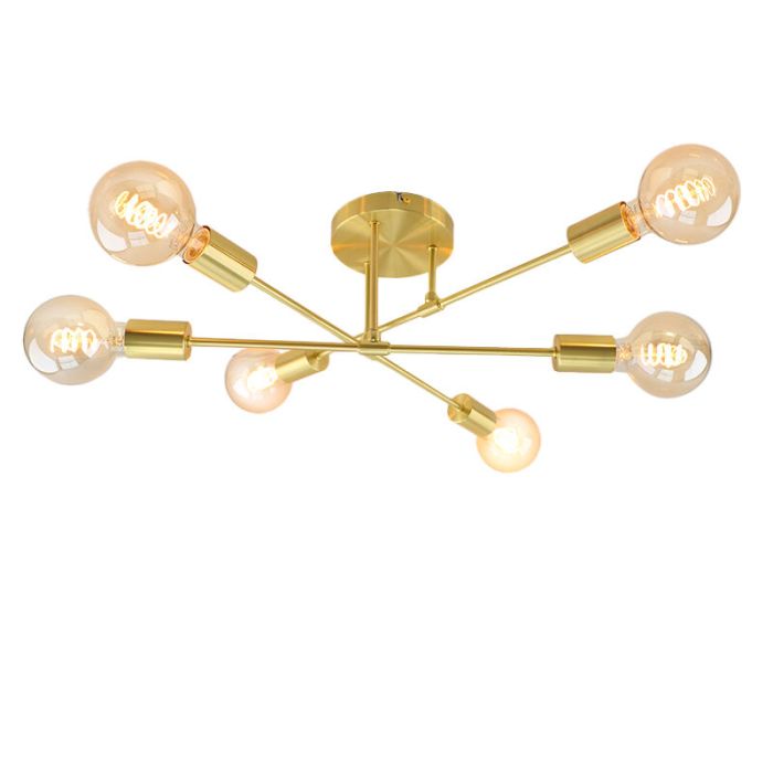 Moderne plafondlamp goud, Amos