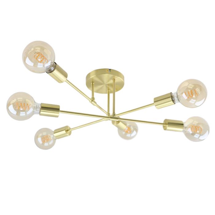 Moderne plafondlamp goud, Amos