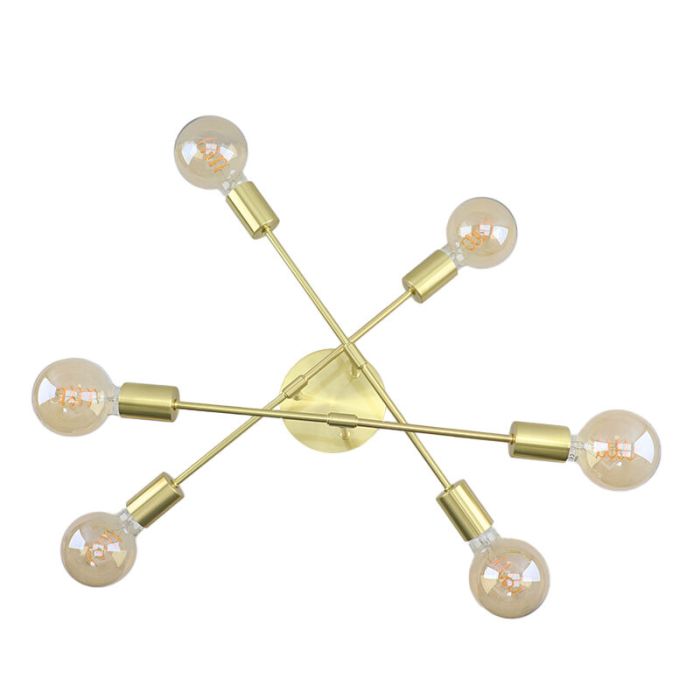 Moderne plafondlamp goud, Amos