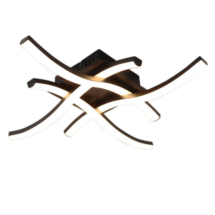 Moderne plafondlamp zwart, Julian, 16W, 2700K LED, 3-staps dimbaar
