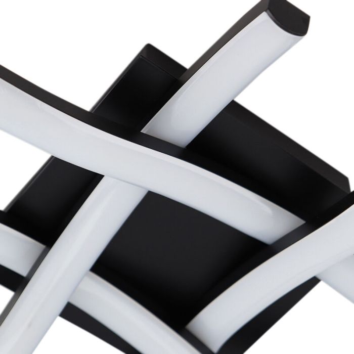 Moderne plafondlamp zwart, Julian, 16W, 2700K LED, 3-staps dimbaar