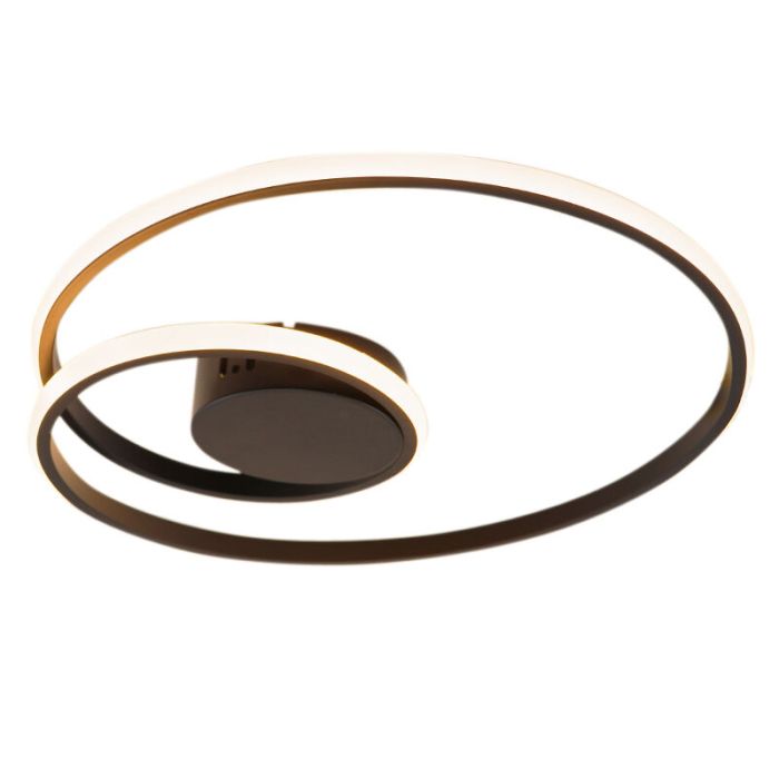 Moderne plafondlamp zwart, Levy, 20W, 2700K LED, 3-staps dimbaar
