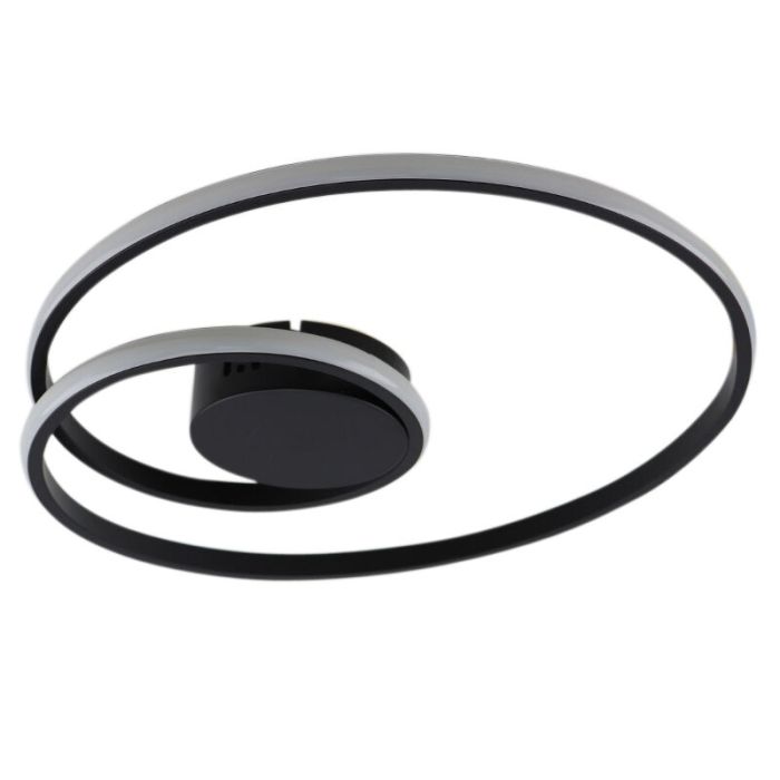 Moderne plafondlamp zwart, Levy, 20W, 2700K LED, 3-staps dimbaar