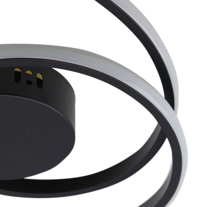 Moderne plafondlamp zwart, Levy, 20W, 2700K LED, 3-staps dimbaar