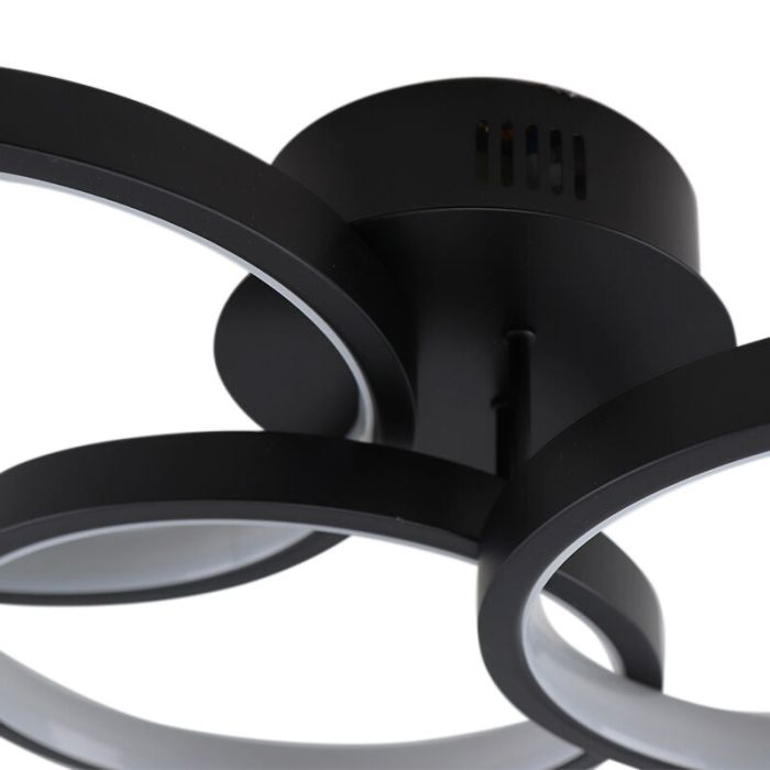 Moderne plafondlamp zwart, Giorgio, 30W, 2700K LED, 3-staps dimbaar
