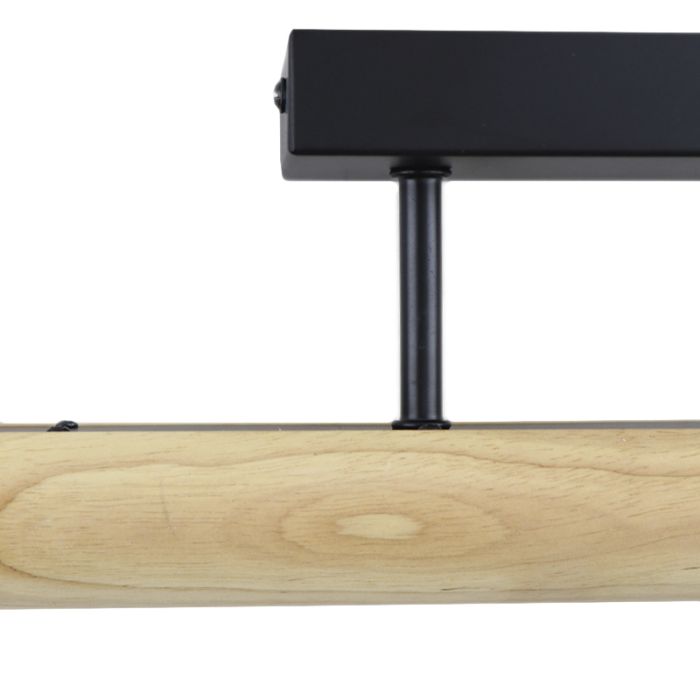 Houten hanglamp zonder kap, Rika