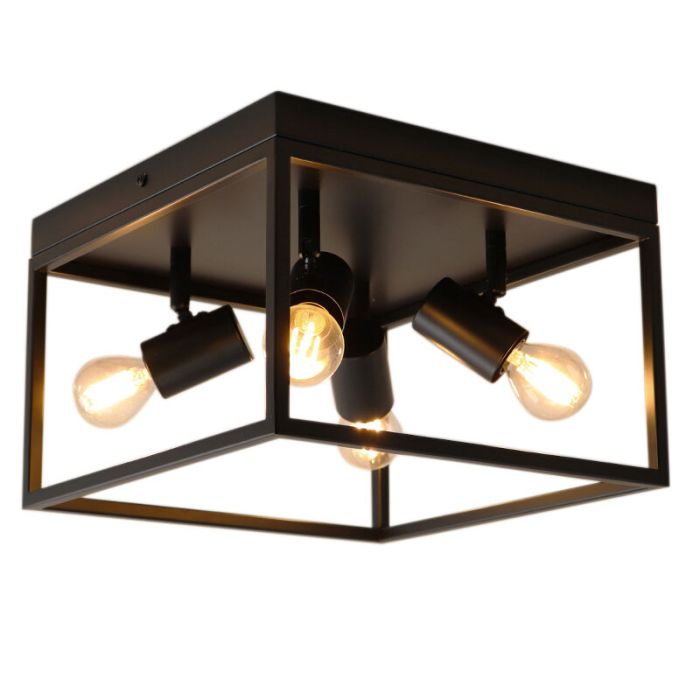 Industriële plafondlamp zwart, Shima