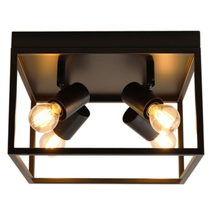 Industriële plafondlamp zwart, Shima