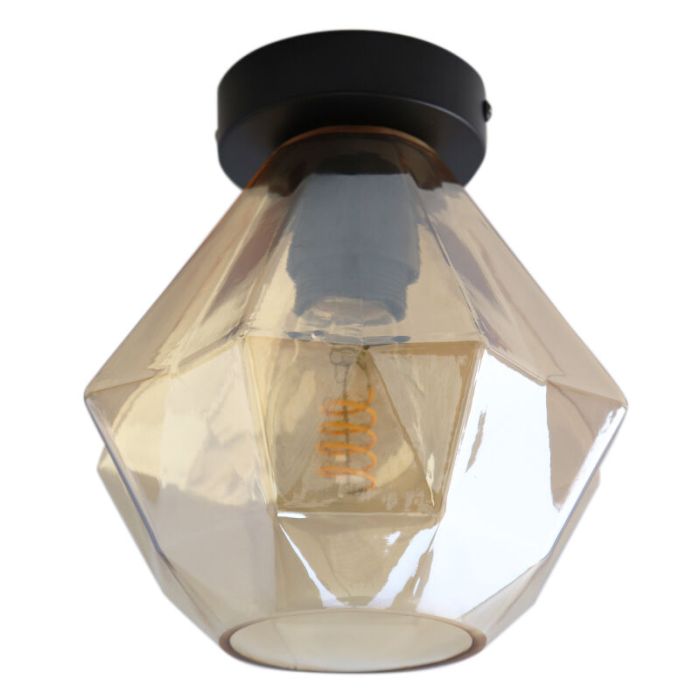 Retro plafondlamp amber, Anoek