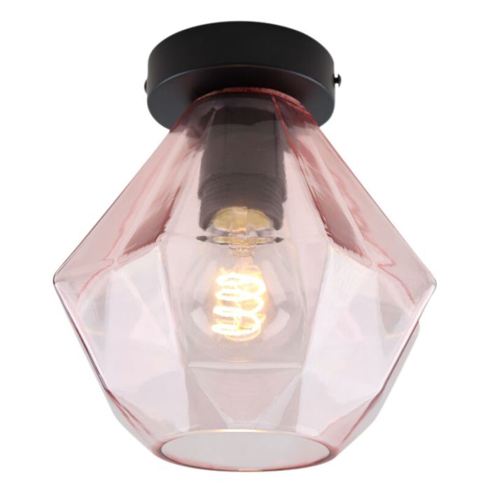 Retro plafondlamp roze, Anoek