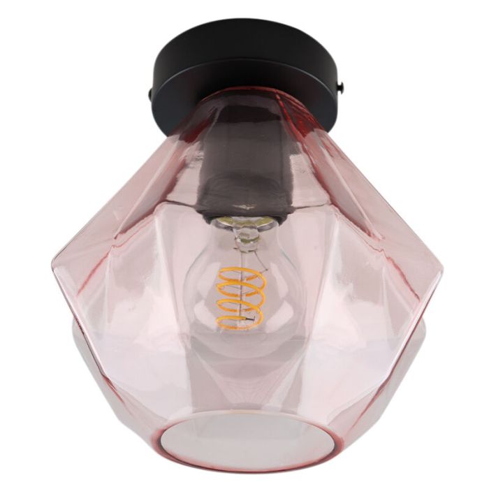 Retro plafondlamp roze, Anoek