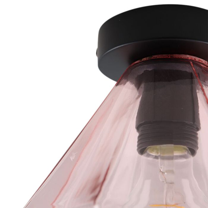 Retro plafondlamp roze, Anoek