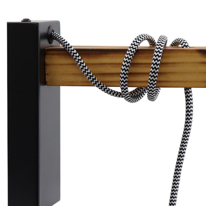 Houten wandlamp zwart, Rena