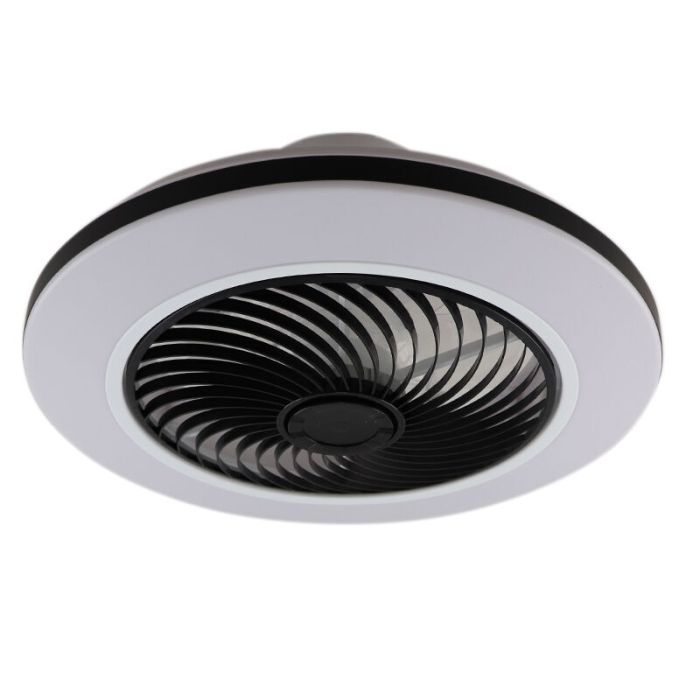 Moderne plafondventilator zwart, Hale, 40W, 3000K LED, met afstandsbediening