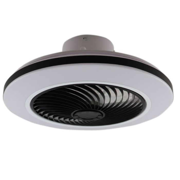 Moderne plafondventilator zwart, Hale, 40W, 3000K LED, met afstandsbediening