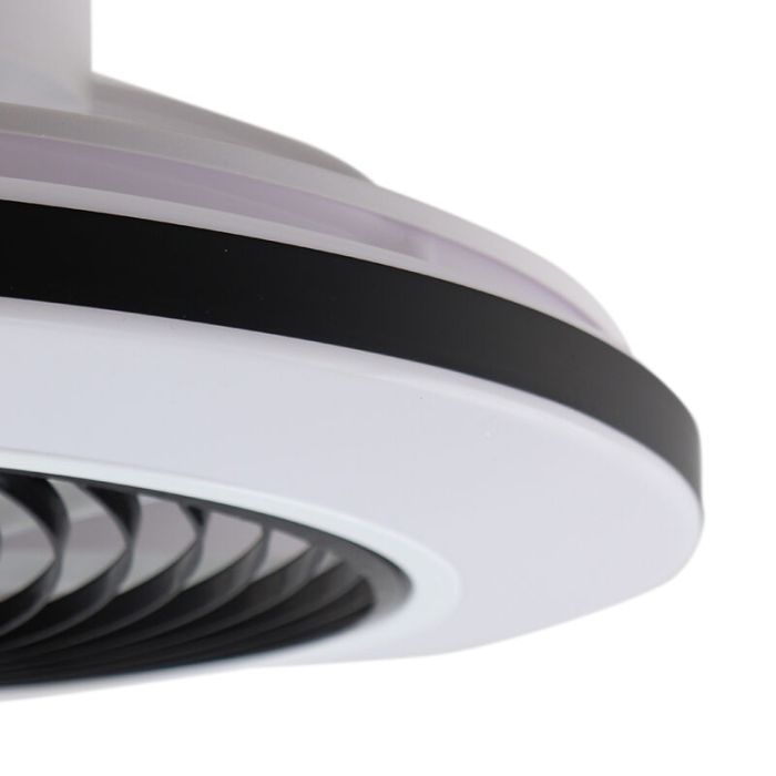 Moderne plafondventilator zwart, Hale, 40W, 3000K LED, met afstandsbediening