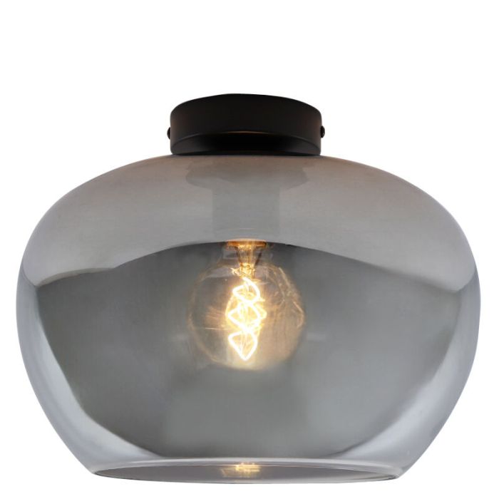 Grijze plafondlamp Vidro, glas, design, medium