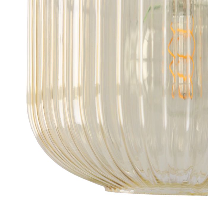 Amberkleurige hanglamp Charlois, glas, retro, 3L