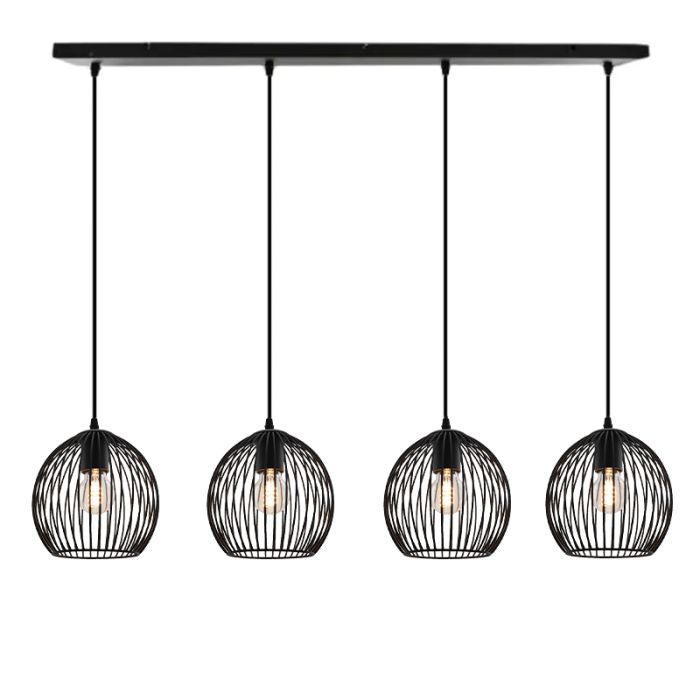 Zwarte langwerpige 4L hanglamp Wiro bolvormig, klein