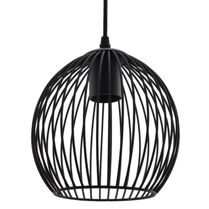 Zwarte langwerpige 4L hanglamp Wiro bolvormig, klein