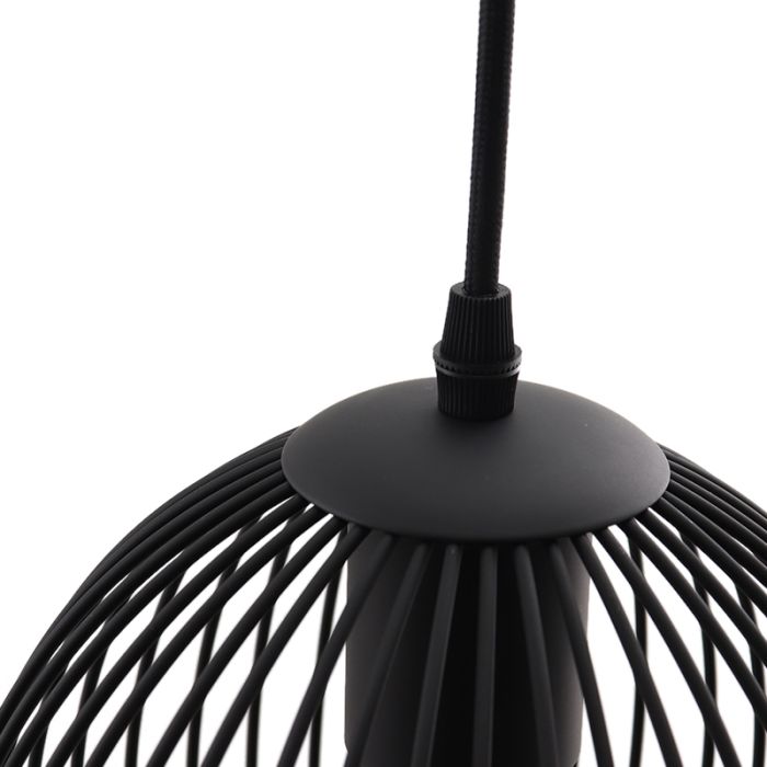 Zwarte langwerpige 4L hanglamp Wiro bolvormig, klein
