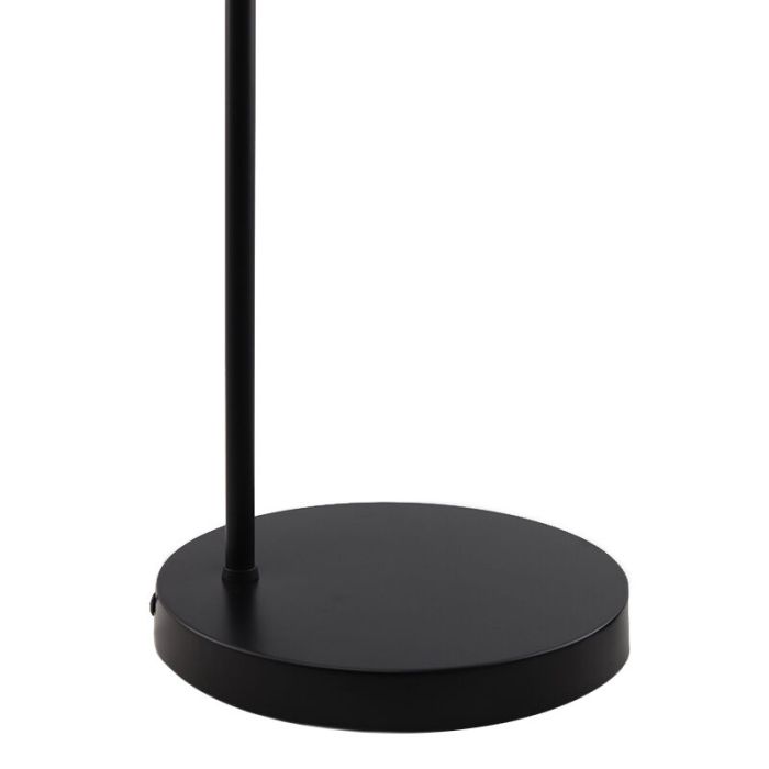 Moderne booglamp Urvin, zwart, stof