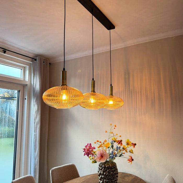 Retro hanglamp amber, Charlois
