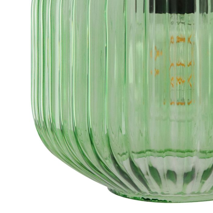 Groene hanglamp Charlois, glas, retro