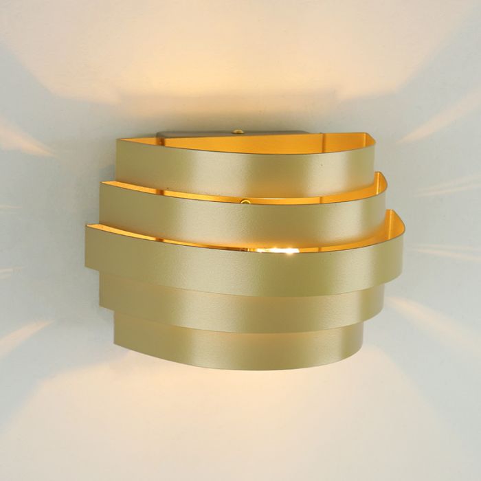 Moderne up down wandlamp goud, Sonay