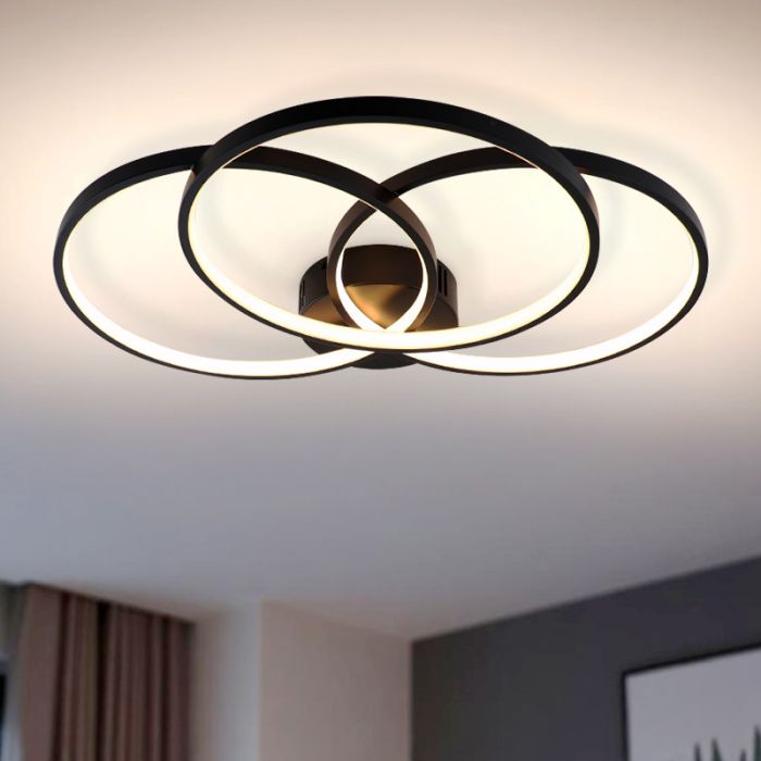Design plafonnière zwart, Giorgio, 42W, 3000K LED