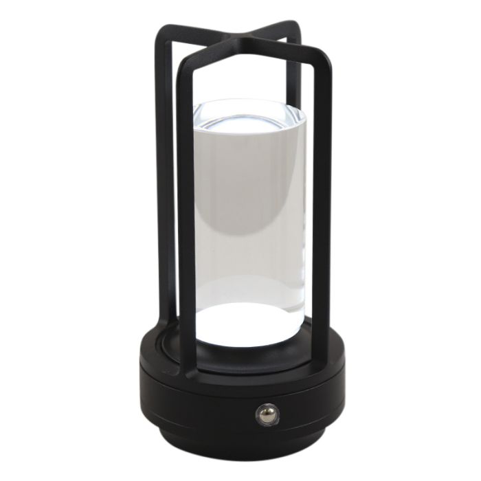 Moderne oplaadbare tafellamp zwart, Elian, 3W, warm tot koud wit verstelbare LED, met schakelaar