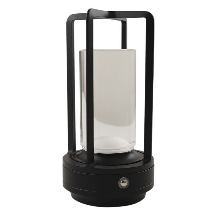 Moderne oplaadbare tafellamp zwart, Elian, 3W, warm tot koud wit verstelbare LED, met schakelaar