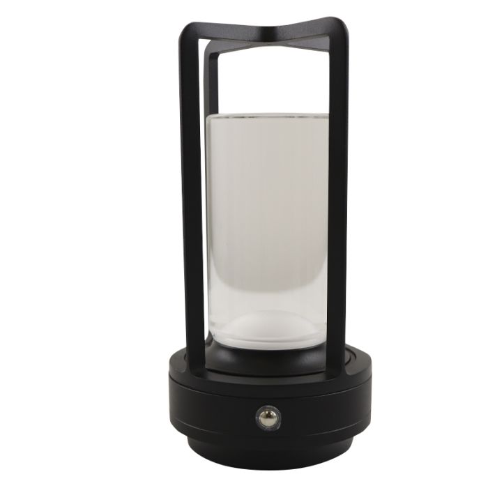 Moderne oplaadbare tafellamp zwart, Elian, 3W, warm tot koud wit verstelbare LED, met schakelaar