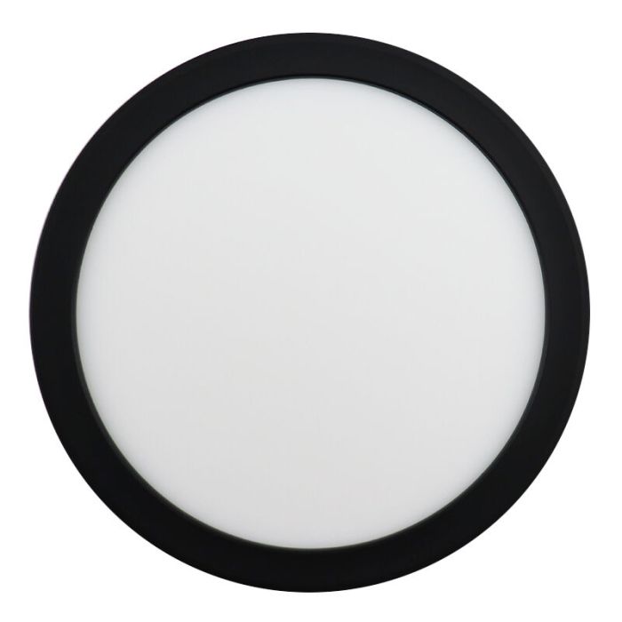 Zwarte badkamer plafondlamp Shivani, rond, IP44, 8W, 3000K LED