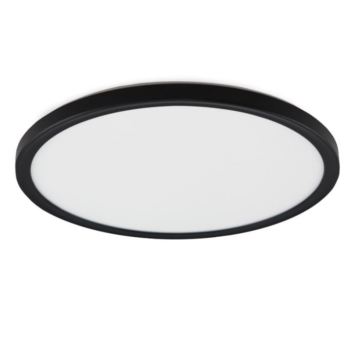 Zwarte plafonnière Shona, rond, 3-staps dimbaar, 18w, 3000K LED