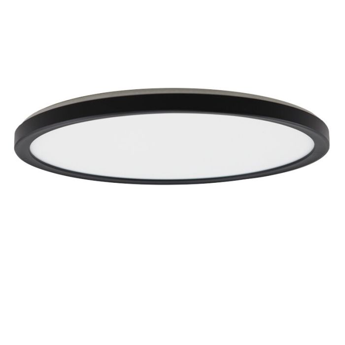 Zwarte plafonnière Shona, rond, 3-staps dimbaar, 18w, 3000K LED
