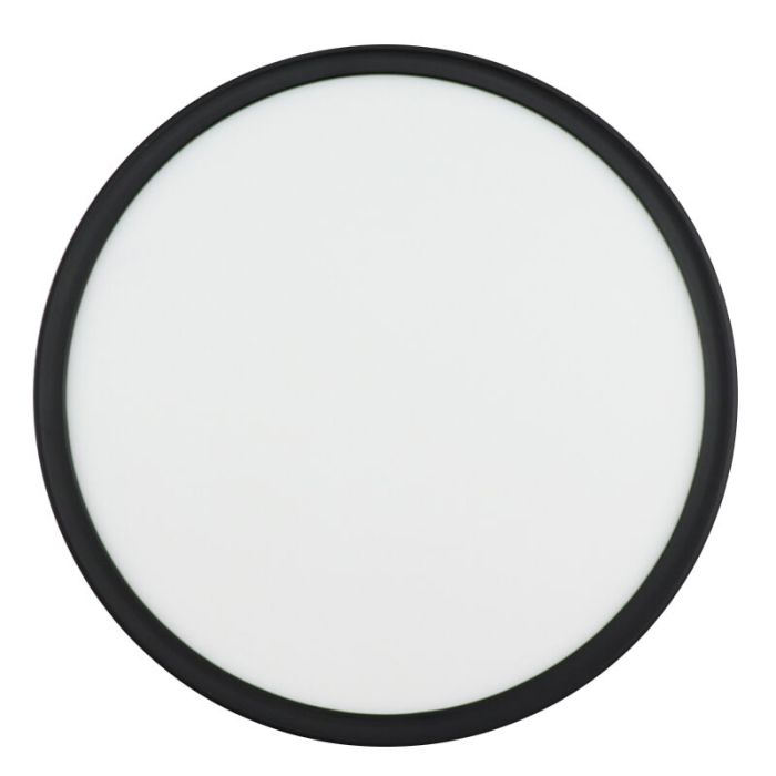 Zwarte plafonnière Shona, rond, 3-staps dimbaar, 18w, 3000K LED