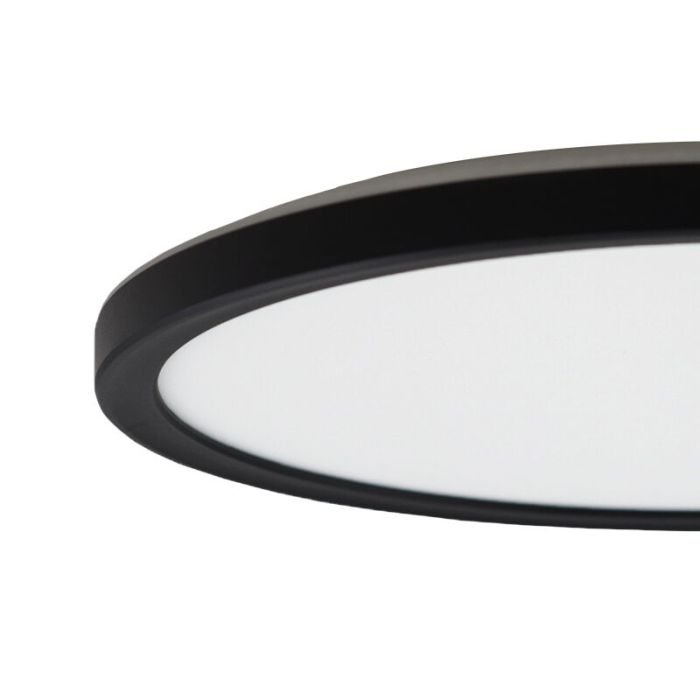 Zwarte plafonnière Shona, rond, 3-staps dimbaar, 18w, 3000K LED