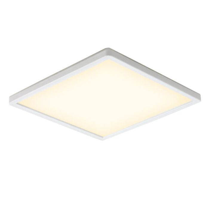 Witte plafonnière Shona, vierkant, 3-staps dimbaar, 18w, 3000K LED