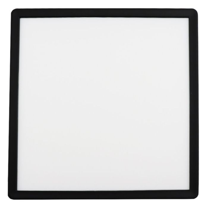 Zwarte plafonnière Shona, vierkant, 3-staps dimbaar, 22w, 3000K LED