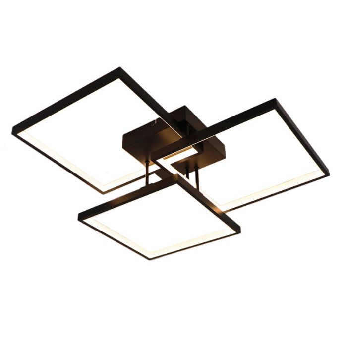 Moderne plafonnière Giorgio, zwart, medium, 38w, 2700K LED