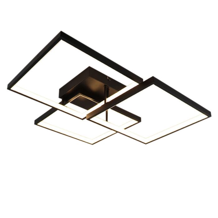 Moderne plafonnière Giorgio, zwart, medium, 38w, 2700K LED