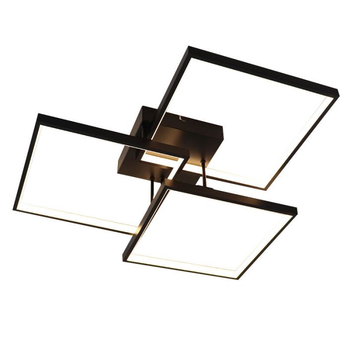 Moderne plafonnière Giorgio, zwart, medium, 38w, 2700K LED