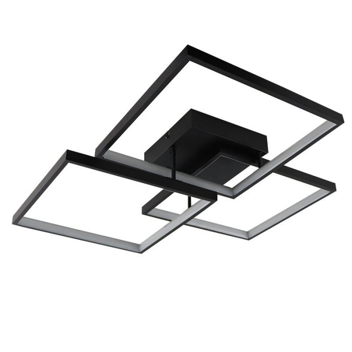 Moderne plafonnière Giorgio, zwart, medium, 38w, 2700K LED
