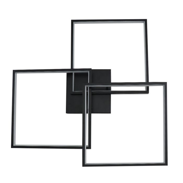 Moderne plafonnière Giorgio, zwart, medium, 38w, 2700K LED