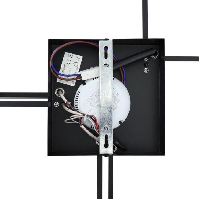 Moderne plafonnière Giorgio, zwart, medium, 38w, 2700K LED