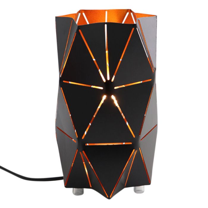 Moderne tafellamp Sivar, zwart, metaal, groot